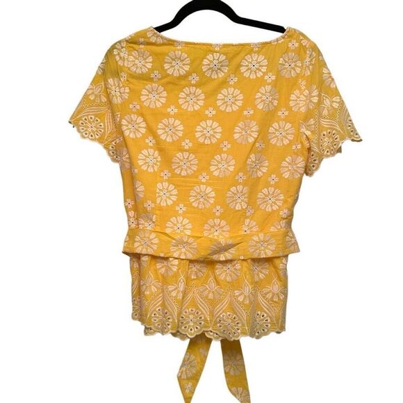 Talbots yellow with white embroidery- size 6 - Picture 2 of 7